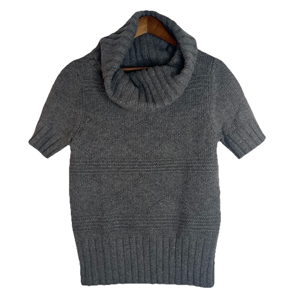 American Eagle Cowl Neck Wool & Rabbit Hair Gray Pullover Sweater L Y2K Retro
